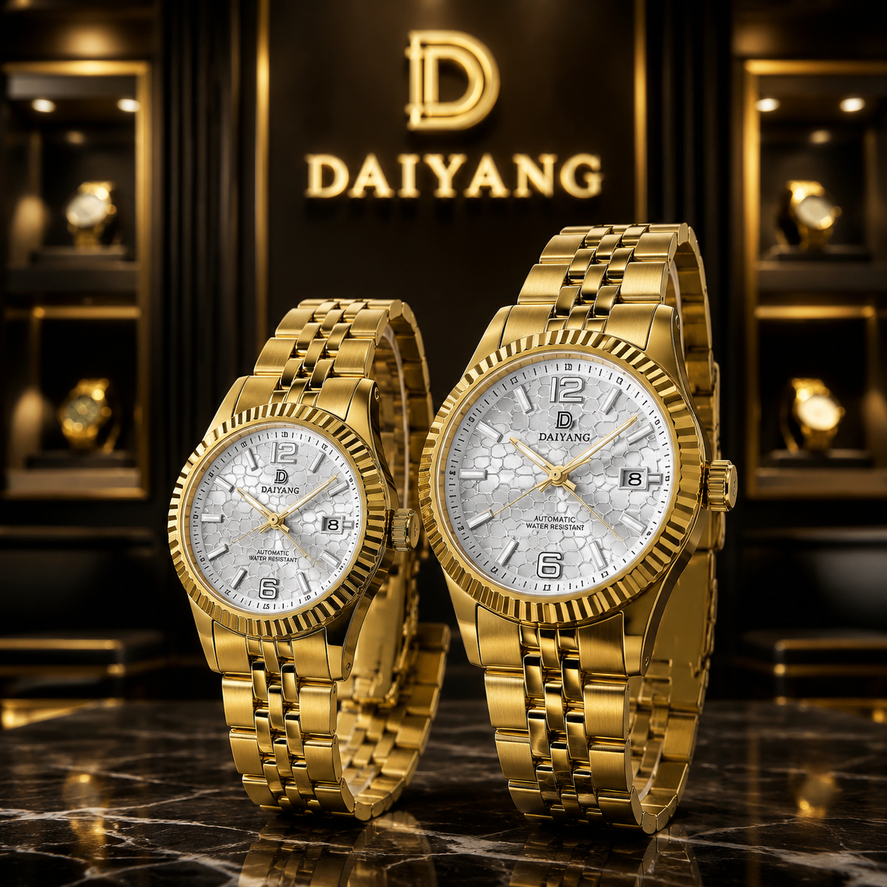 ساعت زوج DAIYANG با صفحه لانه‌زنبوری، زه فلوتد و بند جوبیلی